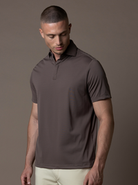 Tech Zipper Polo - Mocha