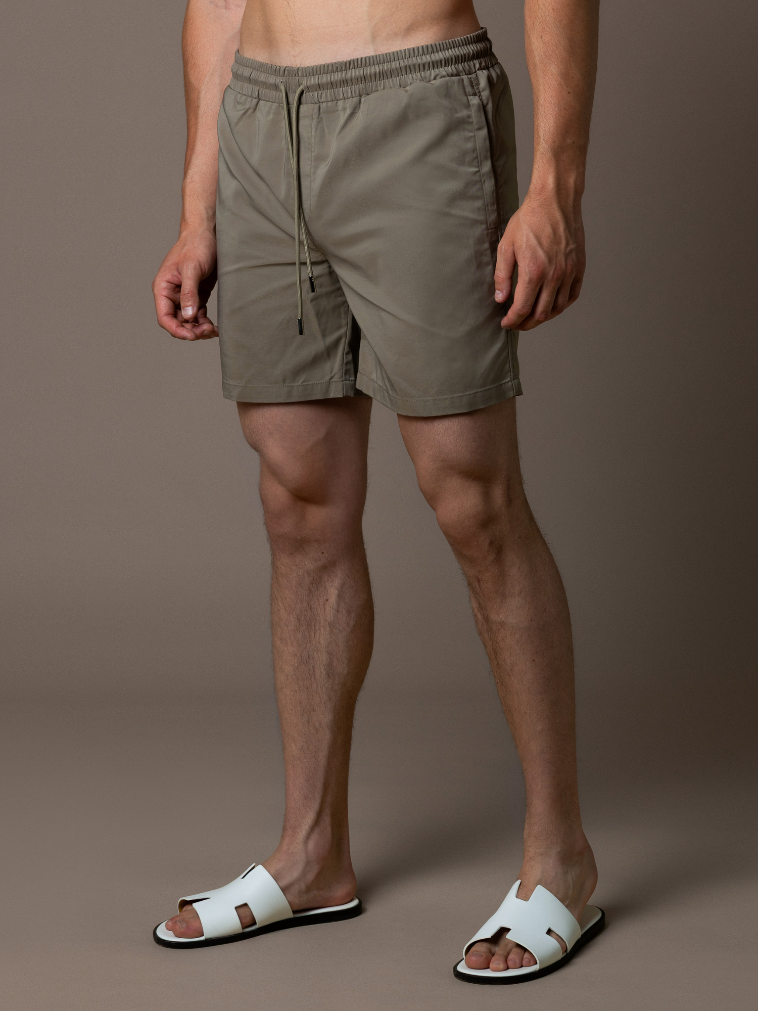Zip Swim Short - Taupe