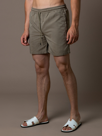Zip Swim Short - Taupe