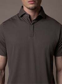 Tech Zipper Polo - Mocha