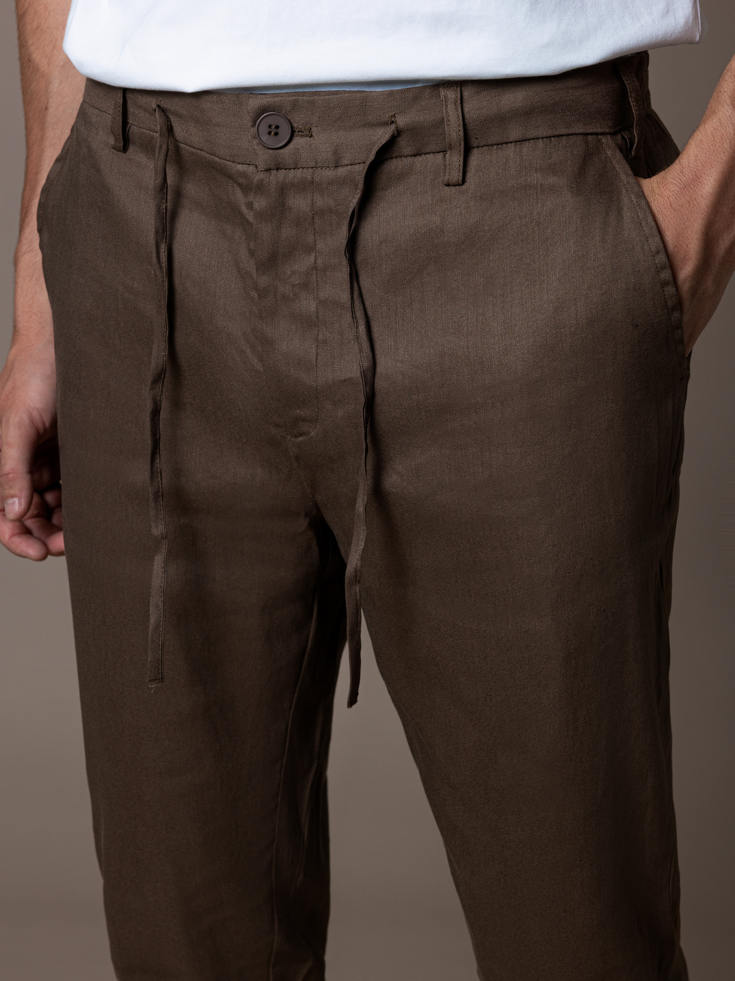 Linen Trousers - Brown