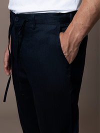Linen Trousers - Navy