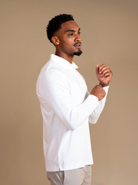 Lux Longsleeve Polo - White