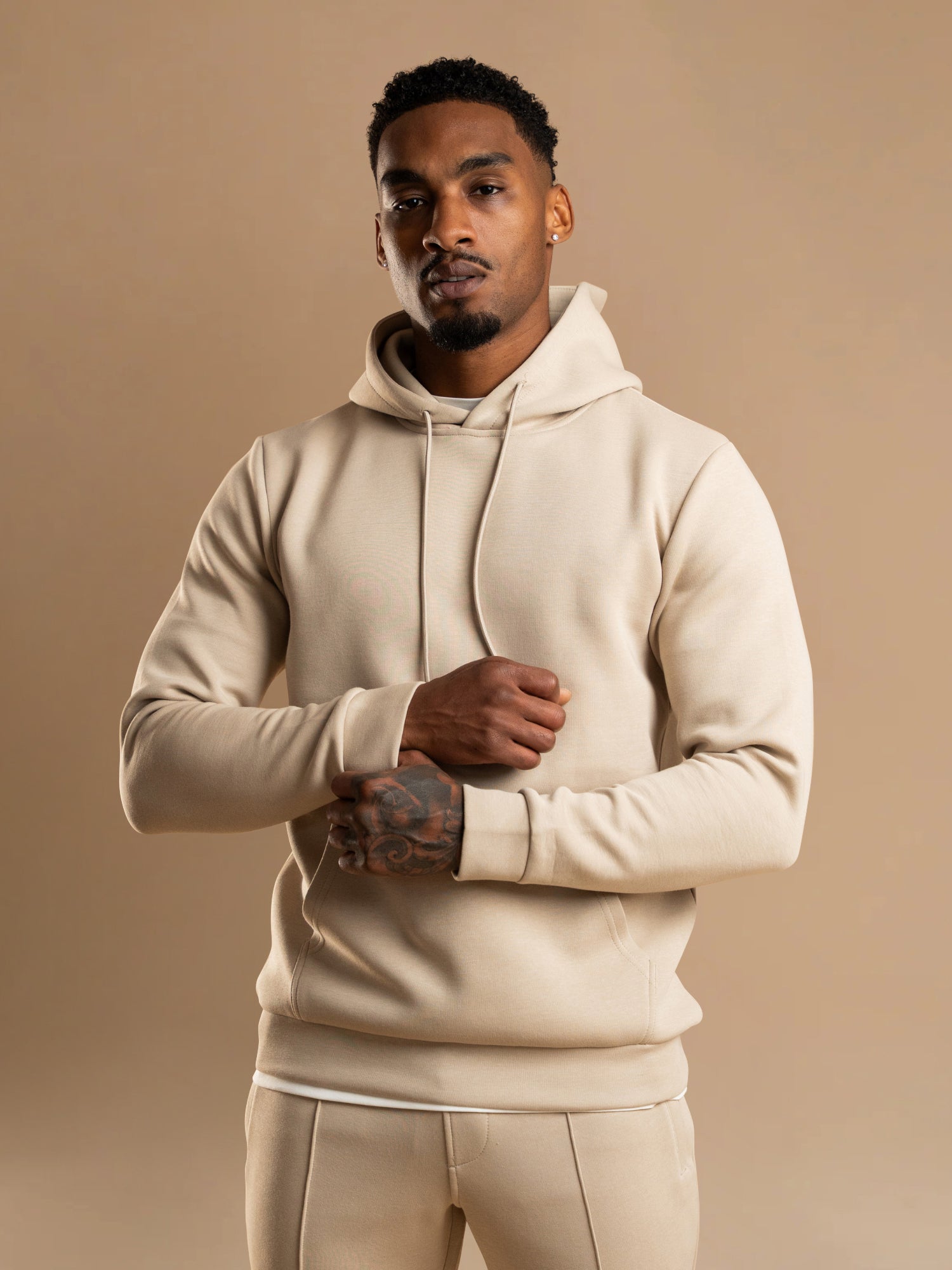 Essential Interlock Hoodie - Beige