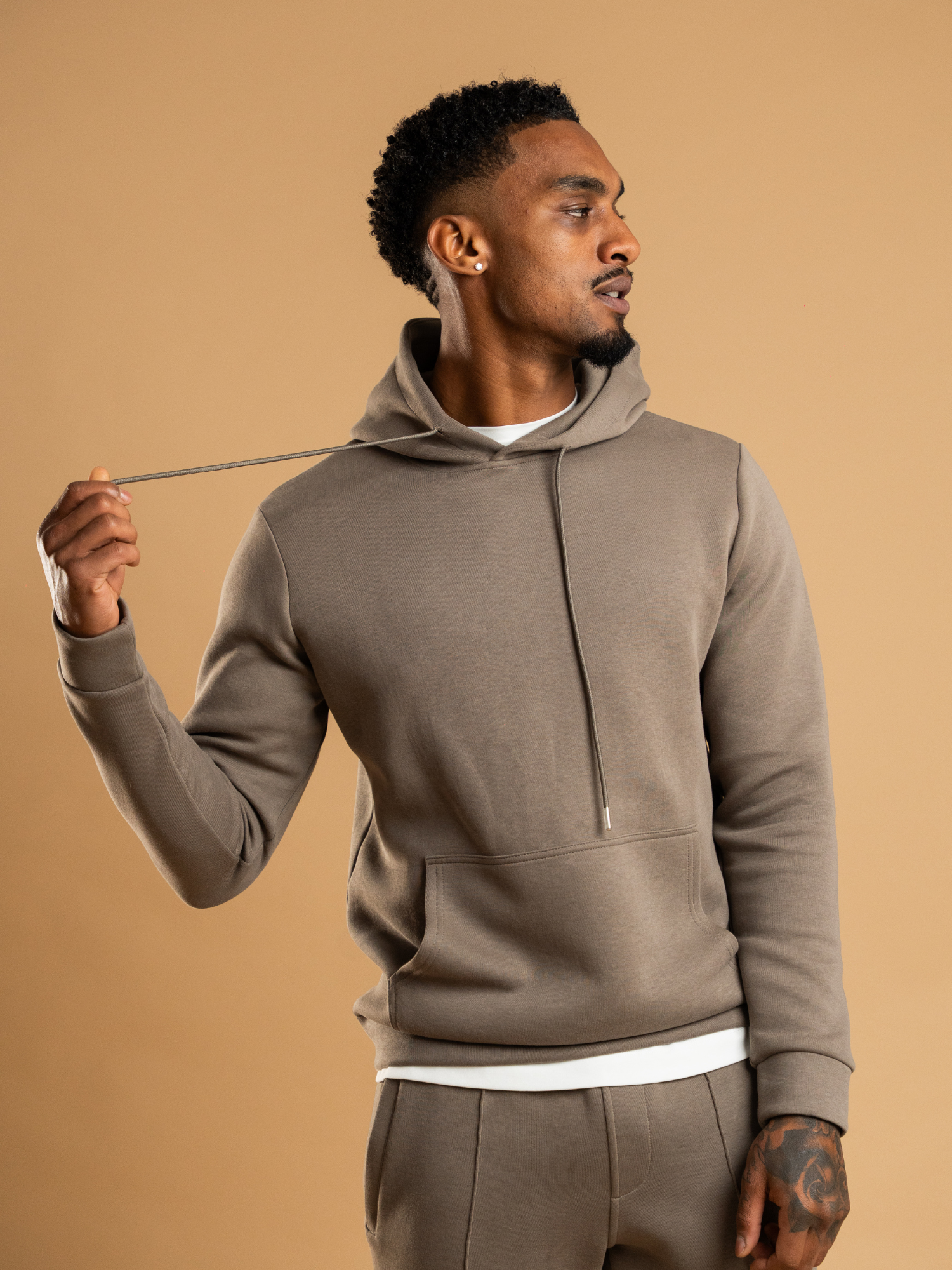 Essential Interlock Hoodie - Taupe