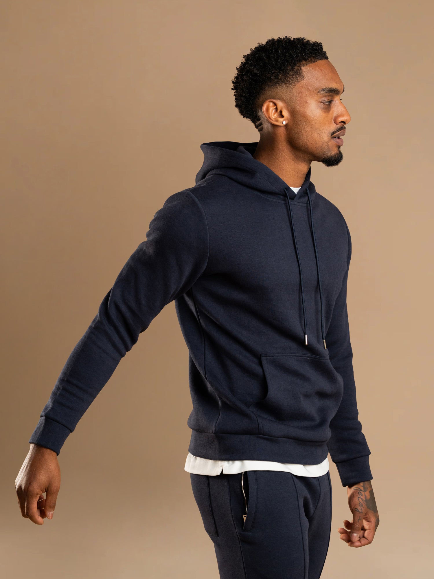 Essential Interlock Hoodie - Navy