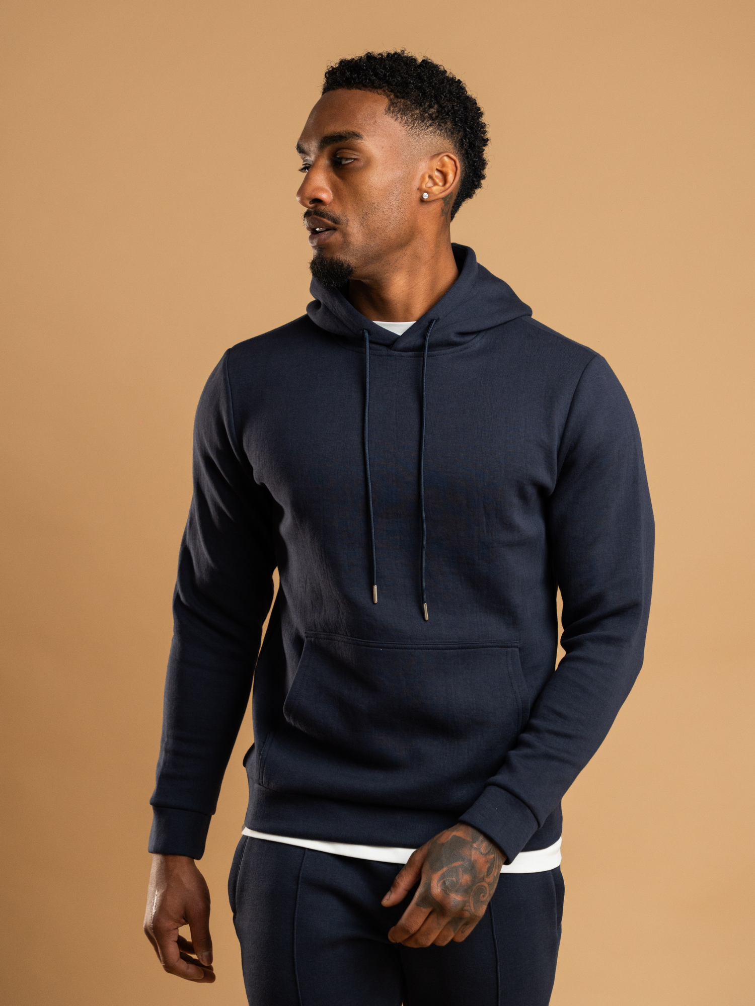 Essential Interlock Hoodie - Navy
