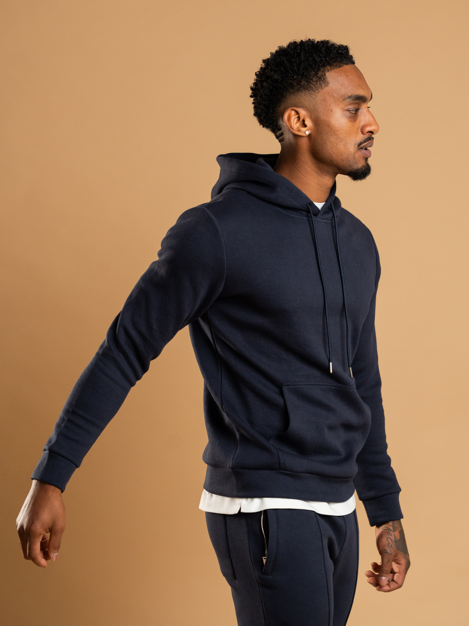 Essential Interlock Hoodie - Navy