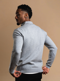 Knit Zip Cardigan - Grey