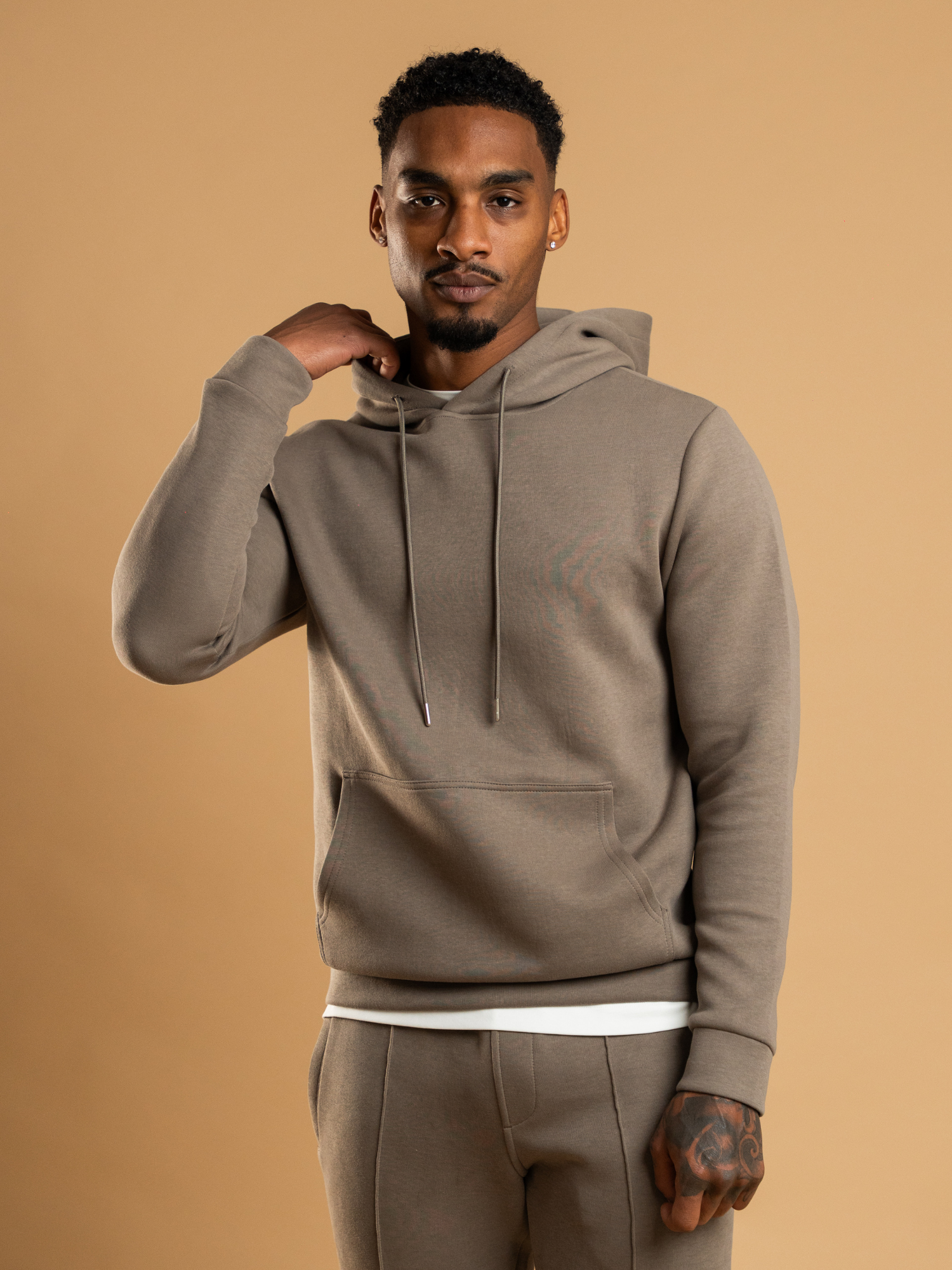 Essential Interlock Hoodie - Taupe