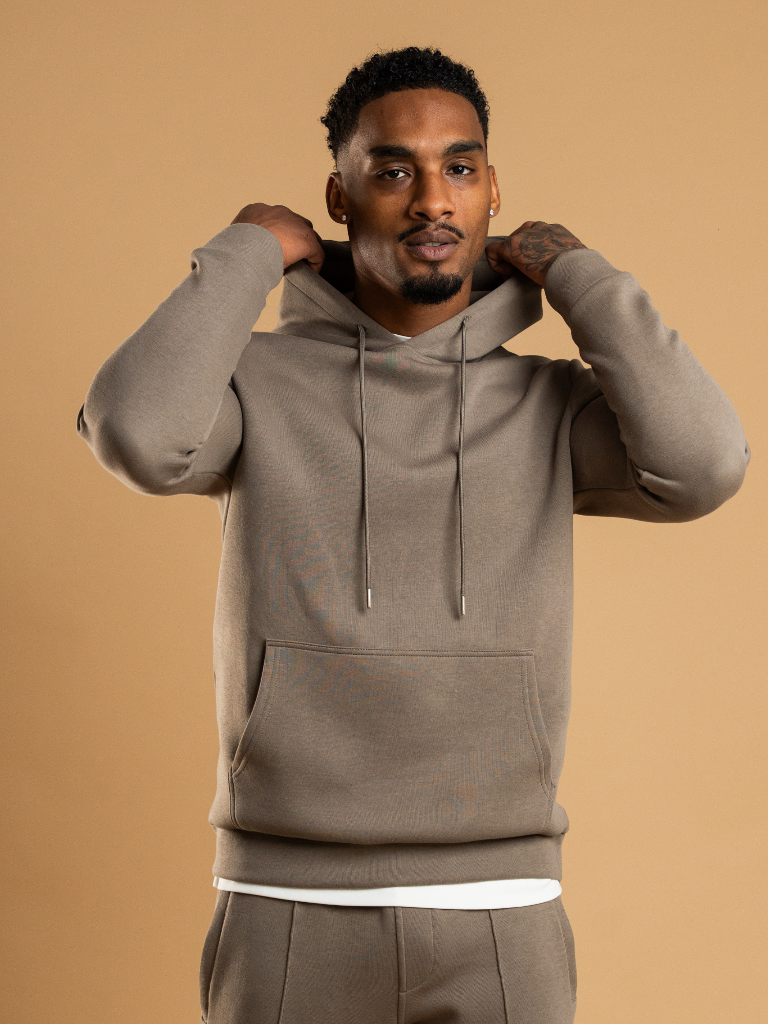 Essential Interlock Hoodie - Taupe
