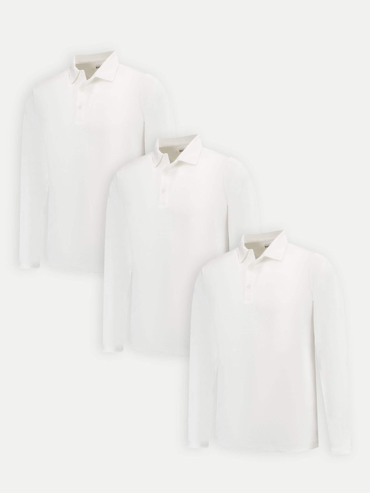 Lux Longsleeve Polo - Mixed 3 Pack - White