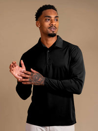 Lux Longsleeve Polo - Mixed 3 Pack - Black